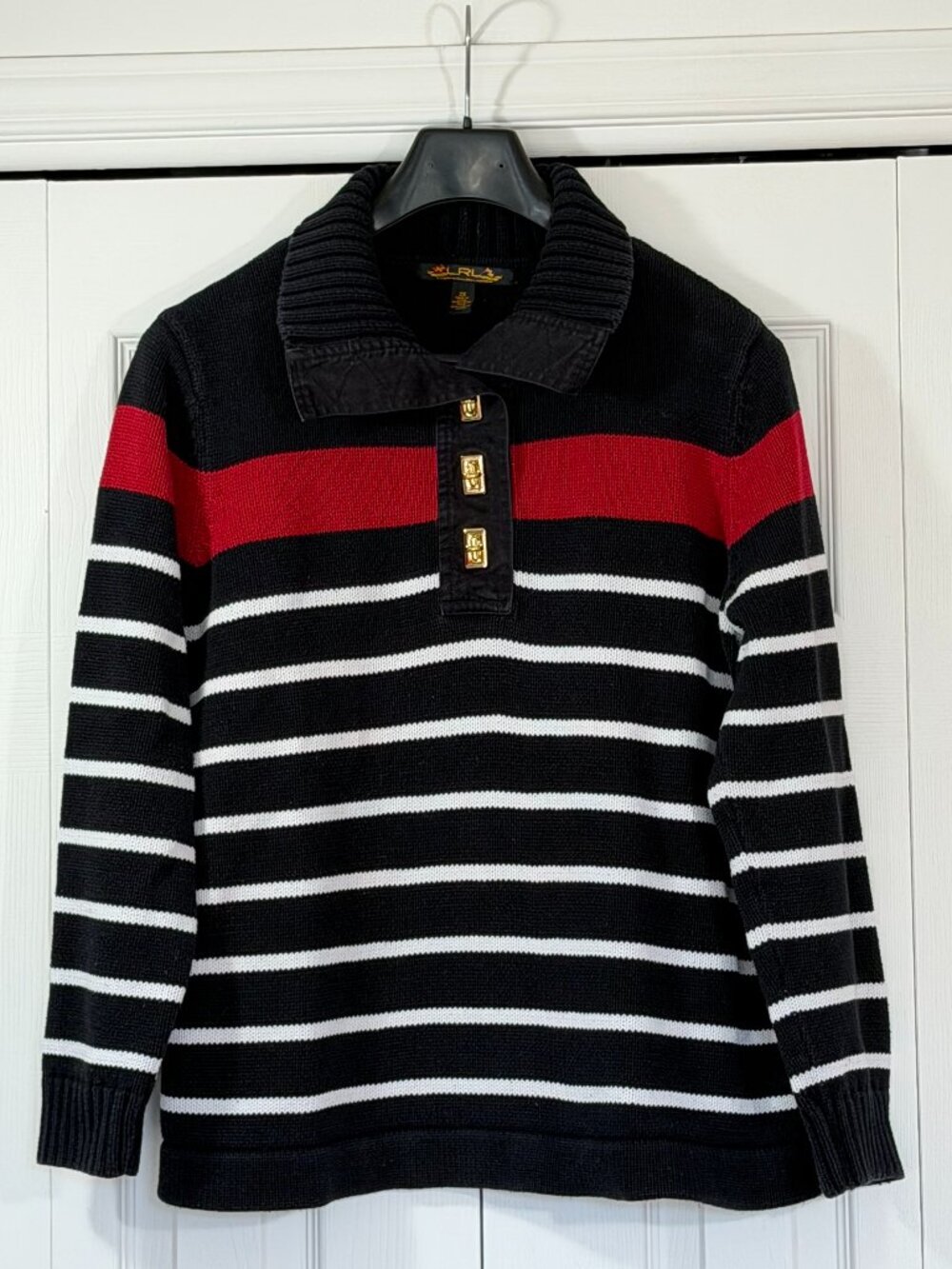 Lauren Ralph Lauren (LRL) Nautical Sweater - Vintage Gold Buttons